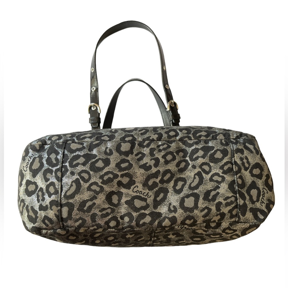 Rare Coach Ocelot Leopard Silver Shoulder Bag Vintage F17675 - Picture 4 of 16